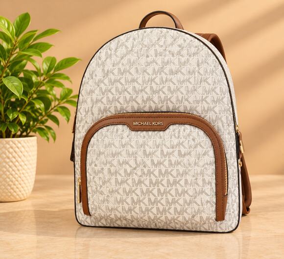Michael Kors Handbags - NWT Michael Kors Jaycee Logo Backpack (Vanilla)